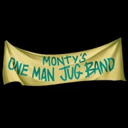 A banner of Monty's old jug band.