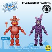 Action figures of Livewire Toy Freddy and Toxic Springtrap.