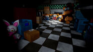 A screenshot of the Plushbabies seen in their Dark Rooms level.