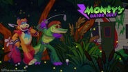 A static version of a banner for Monty's Gator Golf.