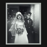 Fiona and Edwin featured in their wedding photo.