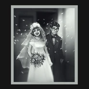 Edwin and Fiona featured in their wedding photo.