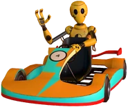 A render of the Crash Bot in a go-kart.
