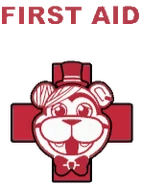 A decal of Freddy for the first aid stations.