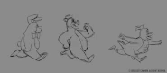 A rough animation of the characters running.