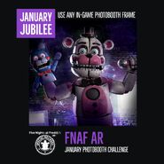 Funtime Freddy seen in the teaser for the January Jubilee Photobooth Challenge.