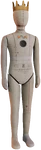 A render of a Mannequin wearing a crown.