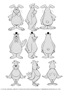 A turnaround sheet for the main three characters.