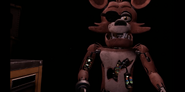 Foxy with eyepatch closing in "Parts and Services".