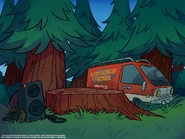 The forest stage setting.