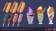 Concept art for the Glamrock themed food.