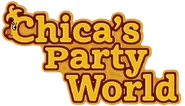 Chica's face featuring in the Chica's Party World logo.