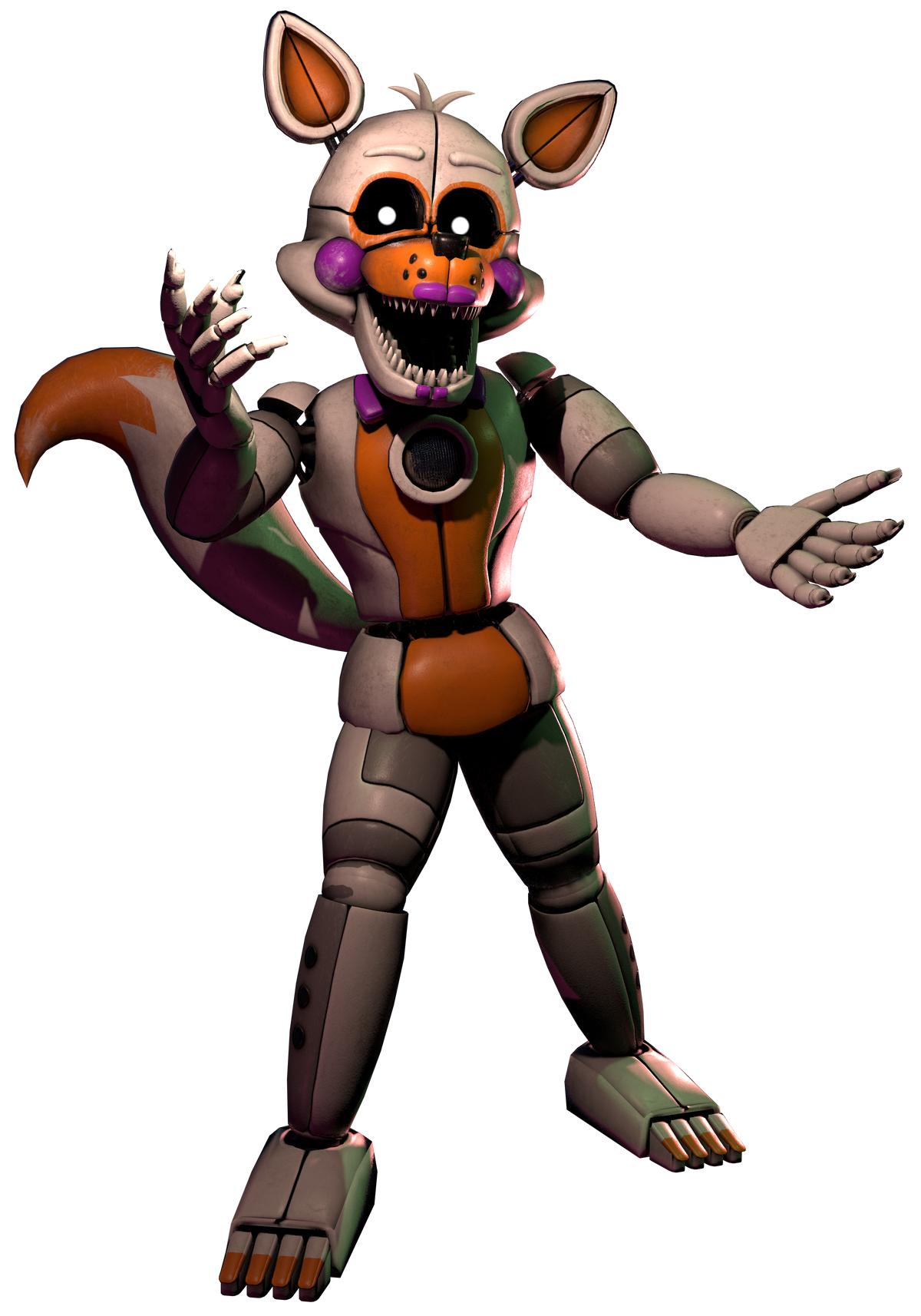 193032 - safe, artist:xpurplepiex, lolbit (fnaf), animatronic, canine,  fictional species, fox, mammal, robot, five nights at freddy's, eyelashes,  female, head only, lidded eyes, looking at you, open mouth, please stand  by, redraw