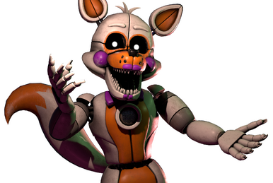 188193 - safe, artist:minxinq, lolbit (fnaf), animatronic, canine,  fictional species, fox, mammal, robot, five nights at freddy's, arms up,  bow, bow tie, chest fluff, clothes, eyelashes, female, fluff, fur, heart,  looking to