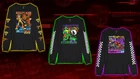 Three of the four Glamrock long-sleeved shirts.