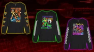 Three of the four Glamrock long-sleeved shirts.