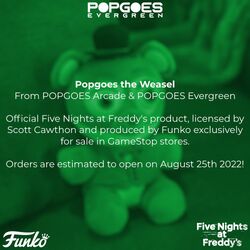 Funko Plush Five Nights at Freddy's Fanverse Popgoes Weasel GameStop  Exclusive Plush 