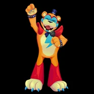A cutout of Glamrock Freddy from Monty Golf's gondola ride.
