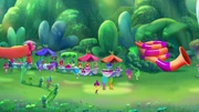 The village marketplace during 