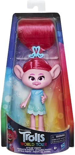 Hasbro DreamWorks Trolls World Tour - Bambola Poppy Media, Giocattolo Ispirato Al Film, Per Bambine E Bambini, Stimola La Fantasia, Collezione Di Oltre 1000 Pezzi