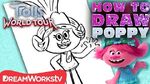 How to Draw POPPY TROLLS WORLD TOUR