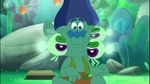 Branch being snuggled by glowflies in the Trolls: The Beat Goes On! episode "Fluffleberry Quest"