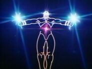 The Lisberger Studios logo featured a character created with "light" (backlit animation). This character was named, "Tron" and would form the basis for TRON and the circuitry effects.