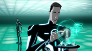 Tron modifying his suit