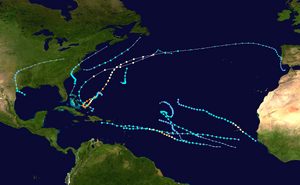 2015 Atlantic hurricane season summary map