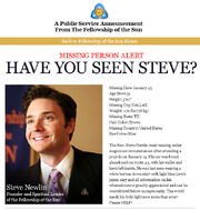 Steve's missing poster