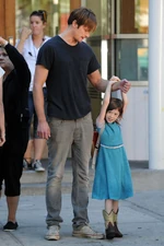 Alexander Skarsgard and Onata Aprile on set of What Maisie Knew