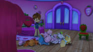 Sleeping pets in Strawberry's bedroom