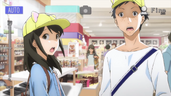 Akane and Hira wearing hats