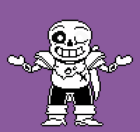 Sans' early prototype shrugging.