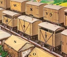 Cattle trucks as illustrated by Owen Bell