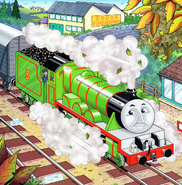 Henry passing Sodor Fireworks