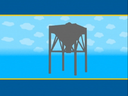 The silhouette of the coaling tower