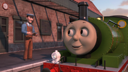 Percy with a porter