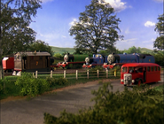 Thomas, Henry, Gordon, James, Toby and Bertie at the yard