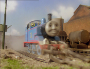 Thomas breaking through some buffers.