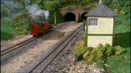 Arthur passes a signal box by Henry's Tunnel