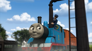 Thomas at a water tower in Hero of the Rails