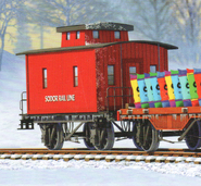 A caboose in Thomas Counts on Christmas