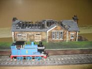 A dilapidated Great Waterton station (Thomas without a face)