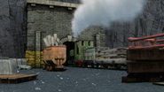 Some narrow gauge mine trolleys in Blue Mountain Mystery
