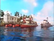 One of buildings from the third series harbour was previously used on TUGS