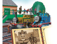 Thomas, Stepney and Sir Topham Hatt having their photograph taken