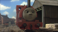 Skarloey's angry face that only appeared in the tenth series episode, Wharf and Peace (2006)