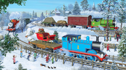 James pulling two large capacity tankers in Thomas Counts on Christmas