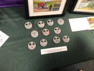 Some of Skarloey's faces on display in 2023